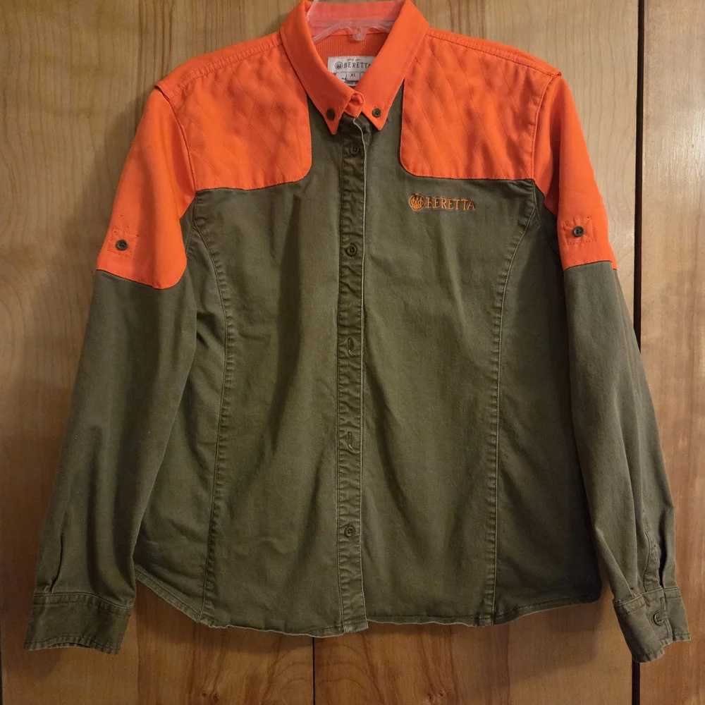 Beretta Orange and Green Hunting Shirt - Picture 1 of 3